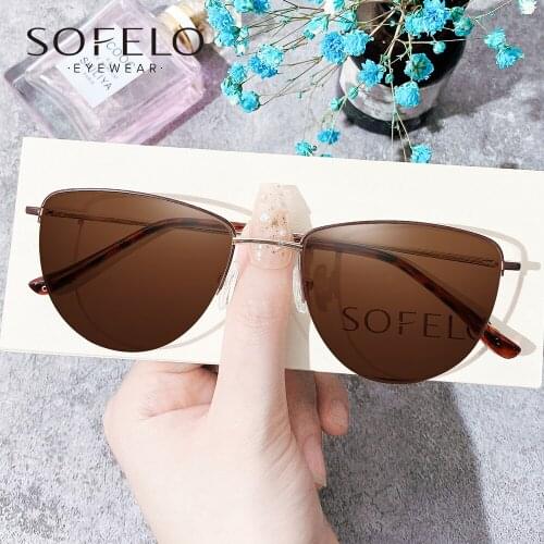 Semi Rimless Cat Eye Optical Progressive Sun Glasses Women Polarized Prescription Sunglasses Female Bifocal Multifocal Eyewear