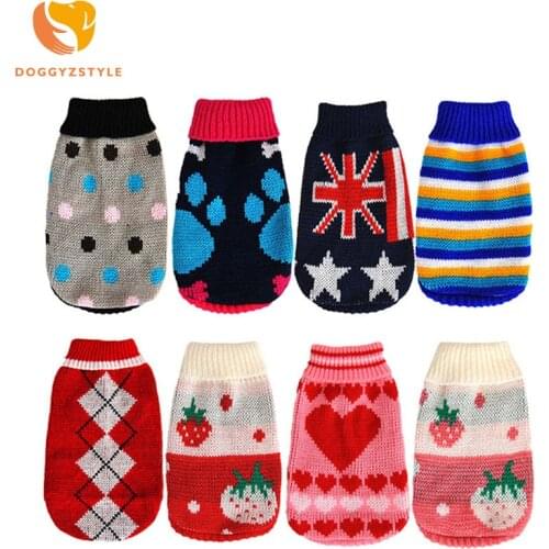 Pet Clothes Warm Dog Clothing Small Dog Knit Sweater Lovely Cat Costume For Small Puppy Chihuahua XS-2XL DOGGYZSTYLE