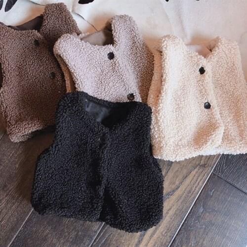 2020 autumn winter toddler girl clothes baby vest girls boys berber fleece plush thick vest children clothes 18M-6Y