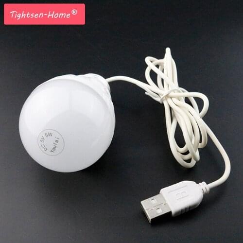 5W Portable Lamp DC5V USB LED Night Lights Hiking Camping Tent Travel Bulbs Power Bank Notebook Reading Emergency Lights White
