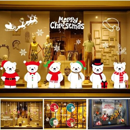 Christmas Glue-Free Electrostatic Stickers Shopping Mall Window Decoration