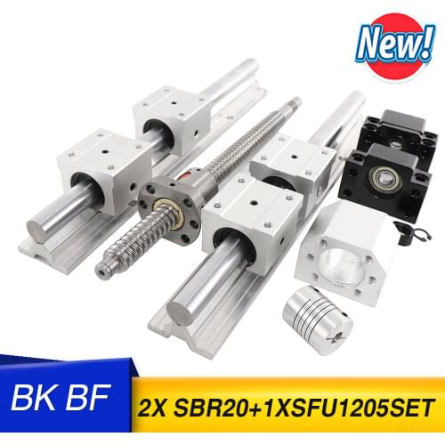 SFU1605 standard processing +BK12 BF12 linear track support SBR20 axle Guide +a group of spherical propeller+4pcs SBR20UU slider