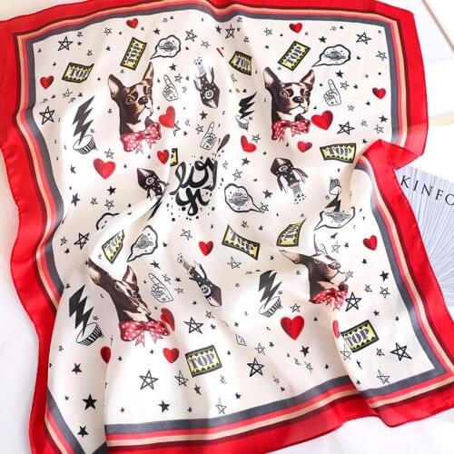 Animal print Silk Square Plaid Scarf Women Satin Neck Hair Tie Band Soft work neckerchife 2020 NEW Hijab Head Female Foulard