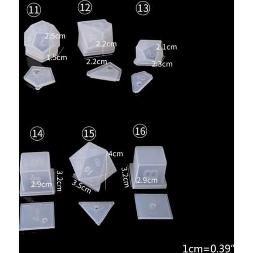 Diy Crystal Epoxy Silicone Resin Molds Dice Fillet Ring Shape Digital Game High Mirror Dice Mold Silicone Mould Making Jewelry