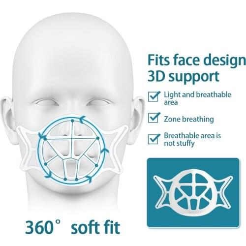 New 1/5/10 PCS Silicone Face Mask Holder Useful 3D Mask Bracket Face Mask Bracket Inner Support Frame Mouth Caps Accessories