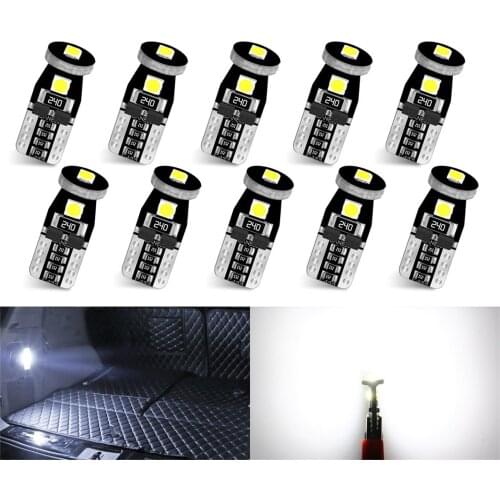10Pcs T10 Led Canbus W5W Led Bulbs 168 194 6000K White Signal Lamp Dome Reading License Plate Light Car Interior Lights Auto 12V