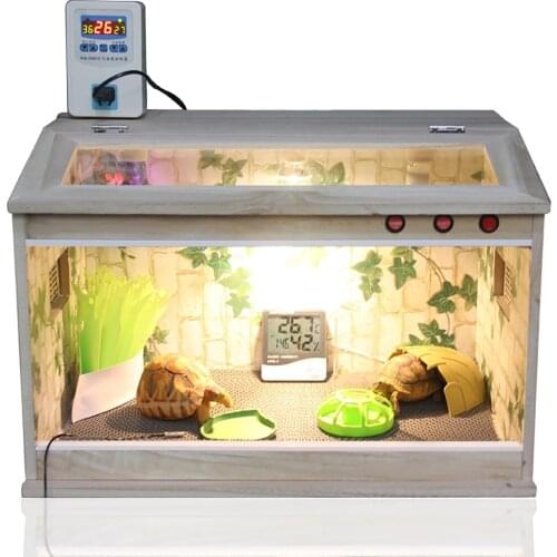 Reptile insect Terrarium Tank Vivarium Tortoise Lizard Snake Tarantula spider Crawl box Palace Rearing Heating Large Wood House