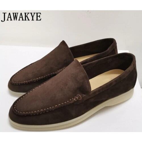 JAWAKYE Suede Casual Men Shoes Top Quality Slip On Lazy Loafers Simple Cozy Leisure Mules Multicolor Driving Walk Shoes for Men