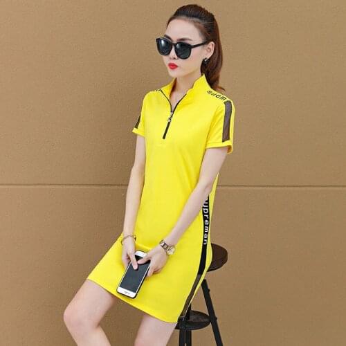 Women Dress 2021 Summer sports dresses short-sleeved loose thin Fashion Leisure Straight dresses vestido de mujer Large size