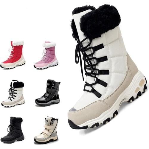 2021 Winter Women Snow Boots Outdoor Men Ski shoes warm Velvet Windproof Waterproof Ice Climbing Shoes Ski Equipment