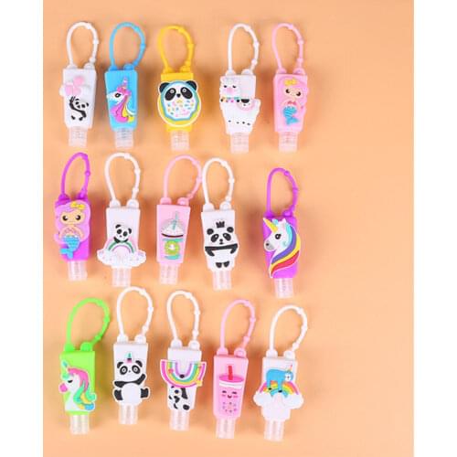 1PC 30ML Cute Cartoon Pattern Silicone Mini Empty Hand Sanitizer Holder Travel Portable Gel Holder Hangable Liquid Dispenser New