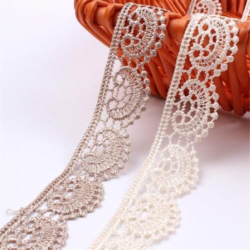 1 Yard Vintage Embroidered Lace Edge Trim Ribbon Cos-tume DIY Sewing Craft Decor