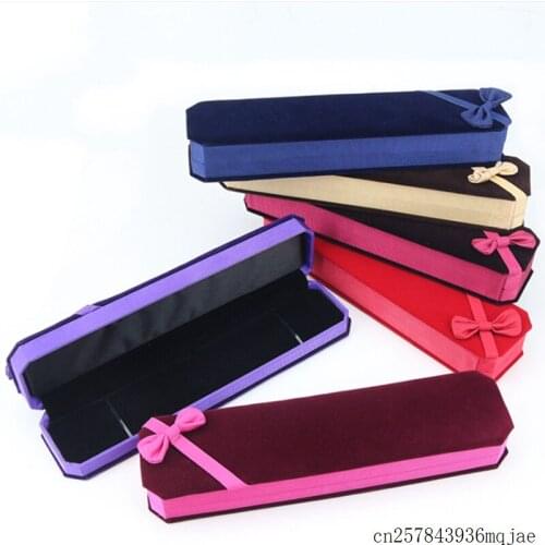 100pcs Velvet Jewelry Boxes Pendant Necklace Bracelet Box Storage Gift Box for Wedding Long Chain Box