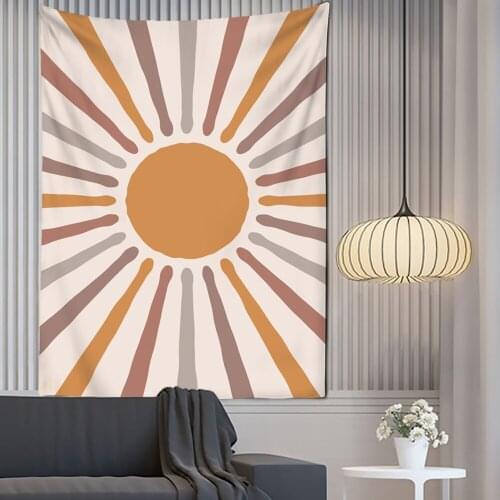 2021 Room Decoration Nordic Landscape Tapestry Decorative Mountain Sea Sun Moon Wall Hanging Cloth