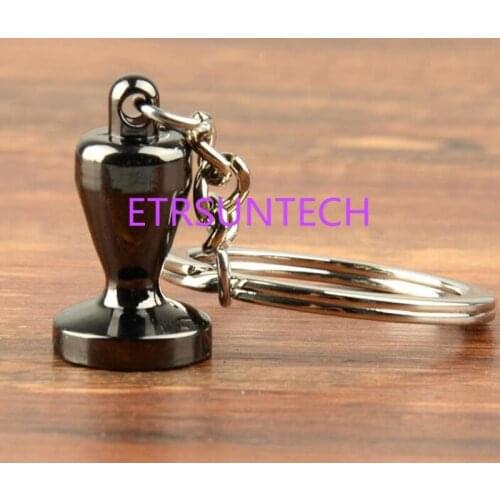 50pcs Zinc Alloy Coffee Tamper Handle Keychain Portable Keyring Coffeeware Tools Promotion Gifts Barista Coffee Accessories