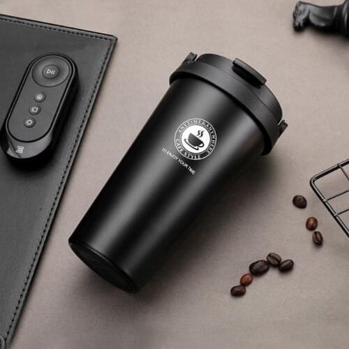 500ML Coffee Mug Creative 304 Stainless Steel Travel Mug Double Wall Vacuum Insulated Tumbler Wide Mouth Tea Cup with Lid