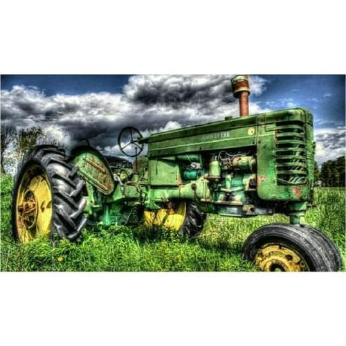 5d diamond painting farm tractor full square drill landscape car mosaic landscape 3d diamond embroidery decorative sticker