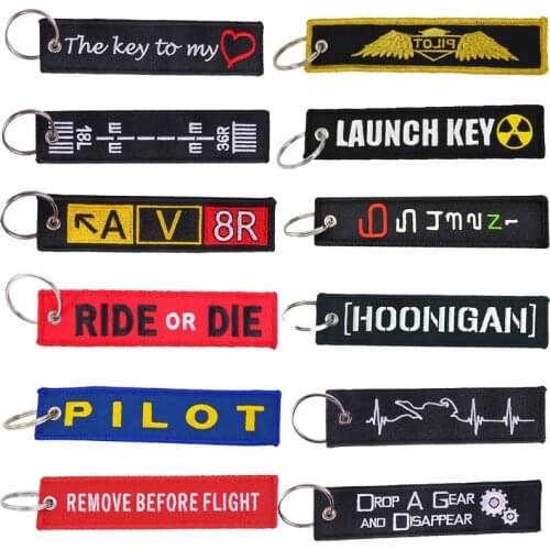 1 PC Embroidery Keychain porte clef Woven Key Ring Special Luggage Tag Label Fashion Jewelry llavero брелок для ключей авто