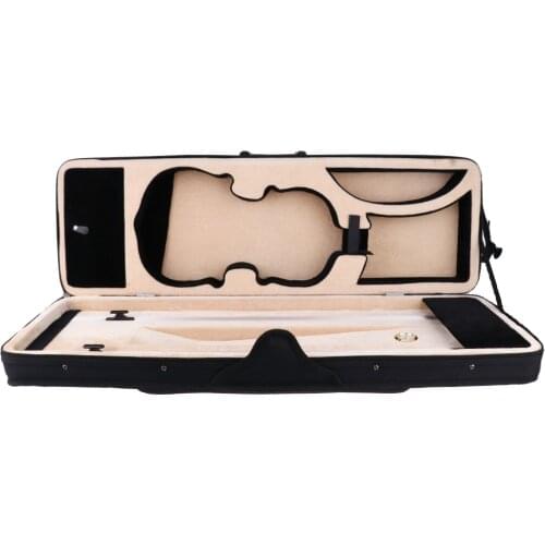 Enhanced Foam 4/4 Violin Case Box Container for Stage Practice Parts Black