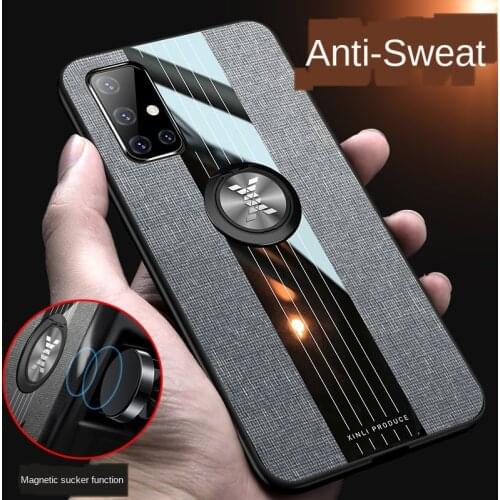 For Samsung Galaxy A71 Case Tpu Cloth Glass Phone Case For Samsung Galaxy A51 SM A515F A717F A 51 71 Cover Magnet Car Holder
