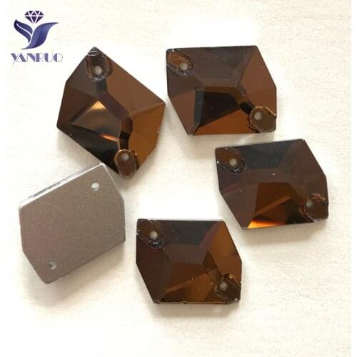 YANRUO #3265 Smoked Topaz Cosmic Diamond Art Accessories Flat Back Rhinestone Crystal Strass Sew On Stones For Clothes