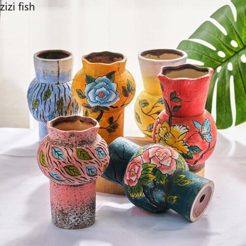 Ceramic Flowerpot Desktop Vase Succulent Flower Pot Flower Vase Stoneware Basin Gardening Supplies Garden Pots Succulents Pots