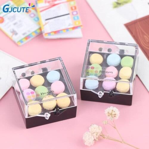 1/12 Dollhouse Macaroon With Box Miniature Kitchen Food Dessert Tea Time Snack French Macaroon Toys