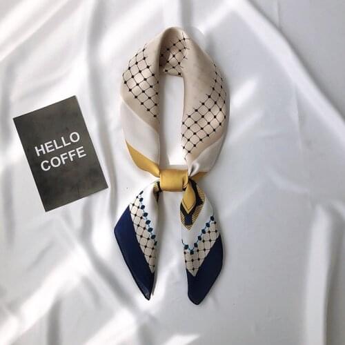 Square Kerchief Soft Bandana Leopard Print Lady Head Band Scarves Tie 2021 Small Silk Hair Scarf Women Foulard Neck Wrap