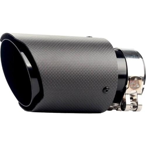 Carbon fiber matte straight edge tail throat jet black stainless steel exhaust pipe suitable for various sizes