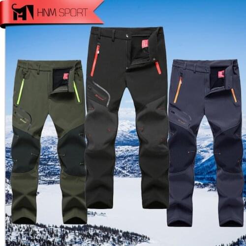 Man Warm Winter Waterproof Fishing Trouser Trekking Hiking pants Softshell outdoor Travel Plus size camping 6XL Drop Shipping