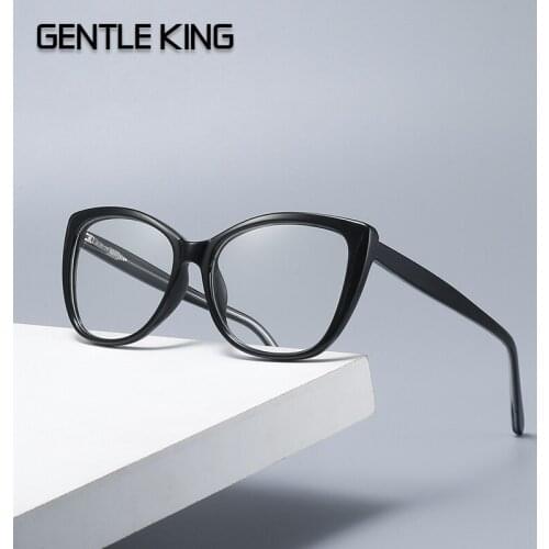 GENTLE KING Fashion Anti Blue Light Computer Glasses Women Optical TR90 Transparent Eyeglasses Frames Cat Eye Eyewear Frame