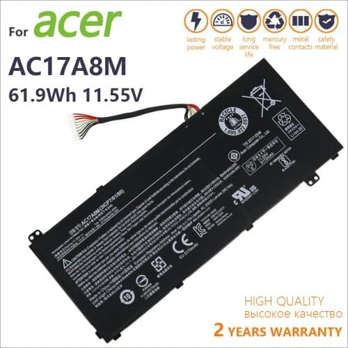 Genuine new AC17A8M Laptop Battery For Acer Spin 3 SP314-51 14 AC1972I_Ta 5170mAh 3 SP314-52 TravelMate X3410-MG-89LZ 11.55V