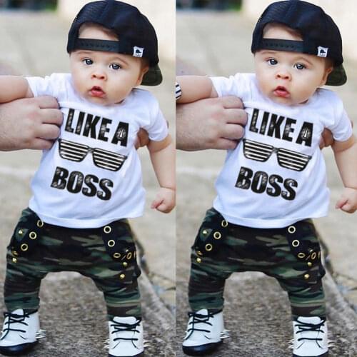 0-3Y Pudcoco Newborn Infant Toddler Kids Baby Boy Cute Outfits Short Sleeve T-Shirt Top+Pants Clothes Set