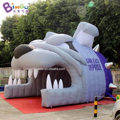 Personalized 4.8x4.5x3.8 meters inflatable bulldog tunnel / inflatable bulldog mascot tunnel toy tents