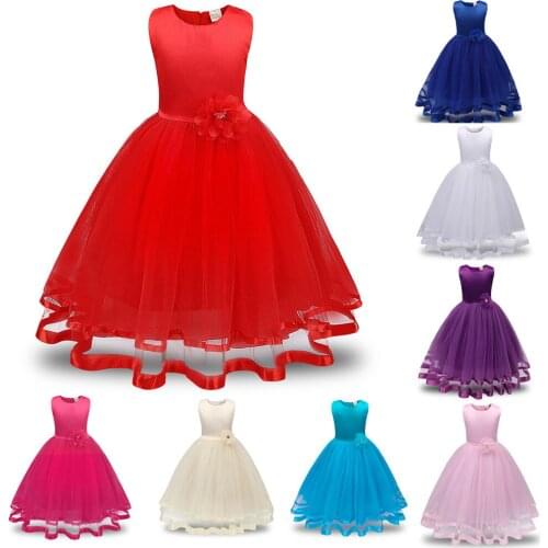 Princess Dress For Baby 3-8T Vestido Girls Dress Flower Girl Princess Bridesmaid Pageant Tutu Tulle Gown Party Wedding Dress