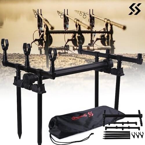 Sougayilang Top Quality Adjustable Retractable Carp Fishing Rod Stand Holder for 3 Fishing Rods Carp Fishing Equipment Pesca