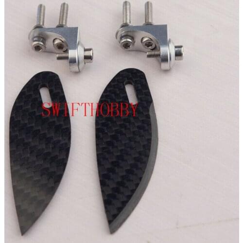 Carbon Fiber Turn Fin 24x65mm Left and Right For RC Boat Marine 517B30