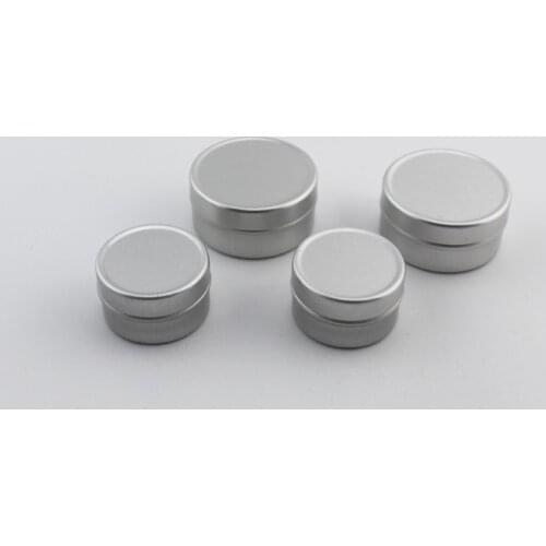 50pc 5g 10g Aluminum Empty Cosmetic Container With Lids Small Lip Balm Tin Solid Perfume Cosmetic Packaging Jar Sample Bottle