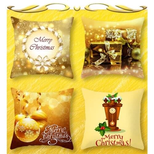 Merry Christmas Decorative Pillowcases Polyester Christmas Throw Pillow Case Cover Santa Claus Elk Pillowcase kussensloop 5z