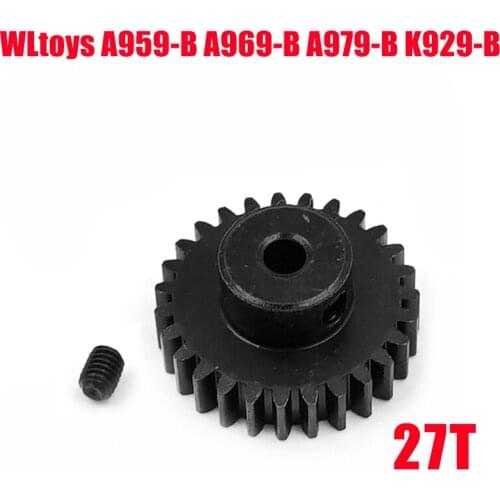 Metal 27 Teeth Motor Pinion Gear Diameter hole: 3.175mm Fit 540 Engine Motors For RC WLtoys 1:18 A959 A969 A979 k929 Model Car