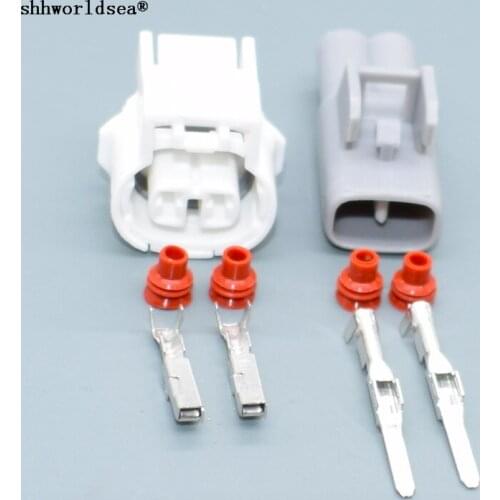 Shhworldsea 2 Pin 2.2mm Way Sealed Automotive Wiring Harness Connector Plug 2 Hole With Terminal PP1516601 1516504