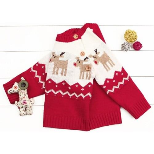 Christmas Sweater Winter Thick Knitted Baby Sweater Tops Bottoming O-Neck Pullover Turtleneck for Boy Girl Kids Clothes