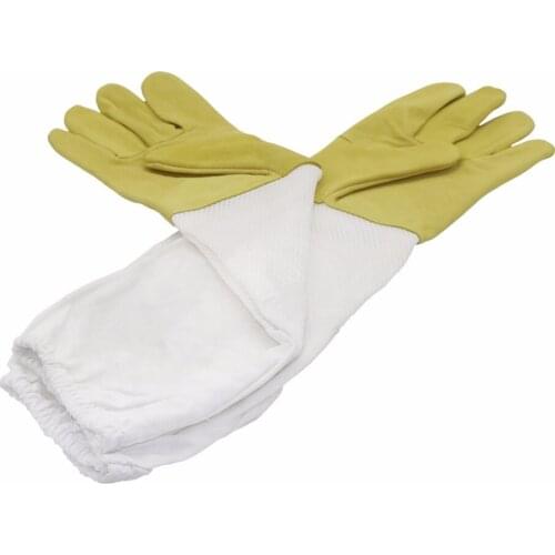 1 Pair Of Thick Anti-sheepskin Gloves Beekeeper Use Mesh Openwork Breathable Bee-proof Bee Gloves For Beekeeping