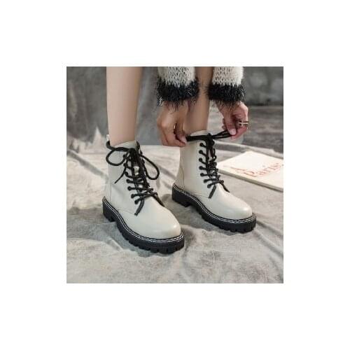 British style boots for Autumn/Winter 2021 new fashion thin ankle boots with small mid heel and round toe