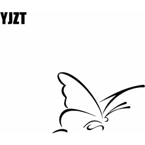 YJZT 15CM*9.9CM Minimalist Butterfly Beautiful Vinyl Decal Car Sticker Black/Silver C19-0530