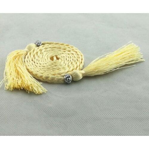 Women Girls Folk-Custom Tassel Braided Belt Decorated Waist Chain Waist Belt For Ladies Dress Belt Corset Thin Strap