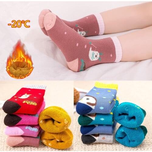 Winter Socks For Kids Christmas Baby Girls Boys Socks Cute Warm Toddler High Children Cartoon Anime Sock For 1-12 Years Boy Girl