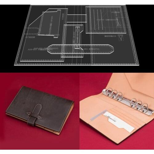 1Set DIY Acrylic Template New Fashion A6 Loose-leaf Notepad Leather Craft Pattern DIY Stencil Sewing Pattern 10.5cm*14.8cm