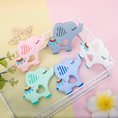 Sunrony 1pcs Elephant Baby Teether Rodent BPA Food Free Silicone Teething Nursing Pacifier Teether