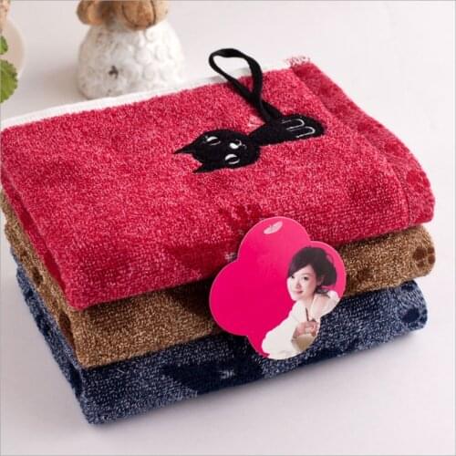 1Pc Cute Kitten Pattern Print Cotton Soft Child-Towel Household Face Towel Couple Face Towels Cartoon Cat Cotton Towels 25x50cm